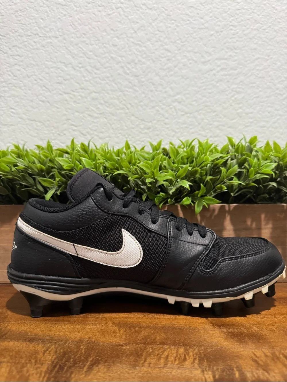 Nike Air Jordan 1 Low TD Football Cleats Black White AV5292-001 Mens Size 9